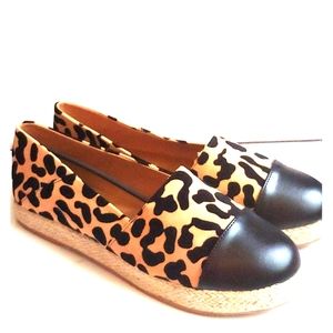 NWT Leopard Espadrille Flats